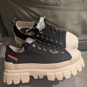Palladium Black and White Chunky Sneakers